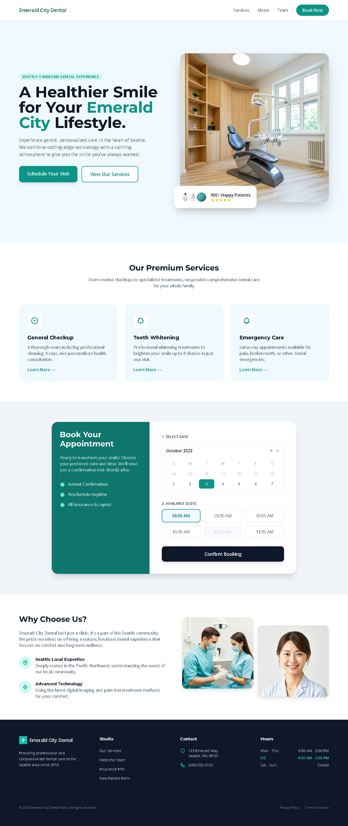 Emerald City Dental Homepage